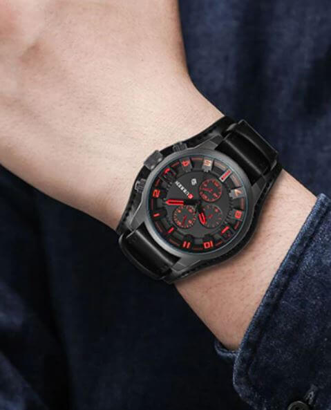 Orologio cronografo da uomo in pelle - - cronografo new_for_google_may orologio orologio cronografo pelle uomo Watches - Concept Palermo