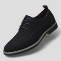 Zapatos de cordones para hombre en piel auténtica gamuzada elegantes casuales