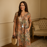 Elegante Zomerse Midi Jurk met Bloemenprint voor Ceremonie, Bruiloft en Cocktailparty  