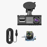 Auto Dashcam 3 Kanalen Full HD, Geavanceerde Nachtzicht, Binnen- en Buitenopname