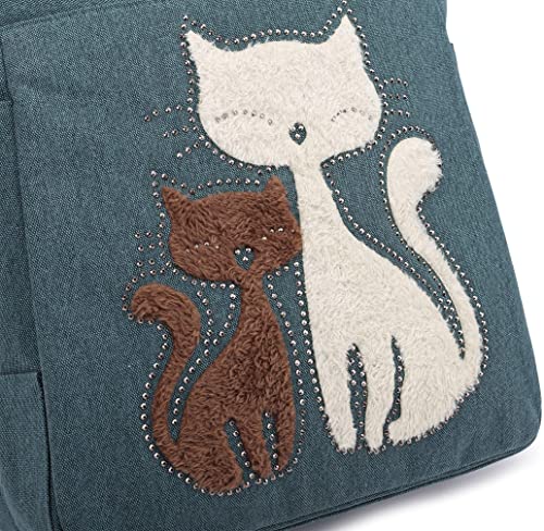 Borsa in tela Cat ricamata Uomo - - Bags borsa borsa tela ricamata tela uomo - Concept Palermo