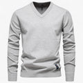 V-halset sweater til mænd i bomuld
