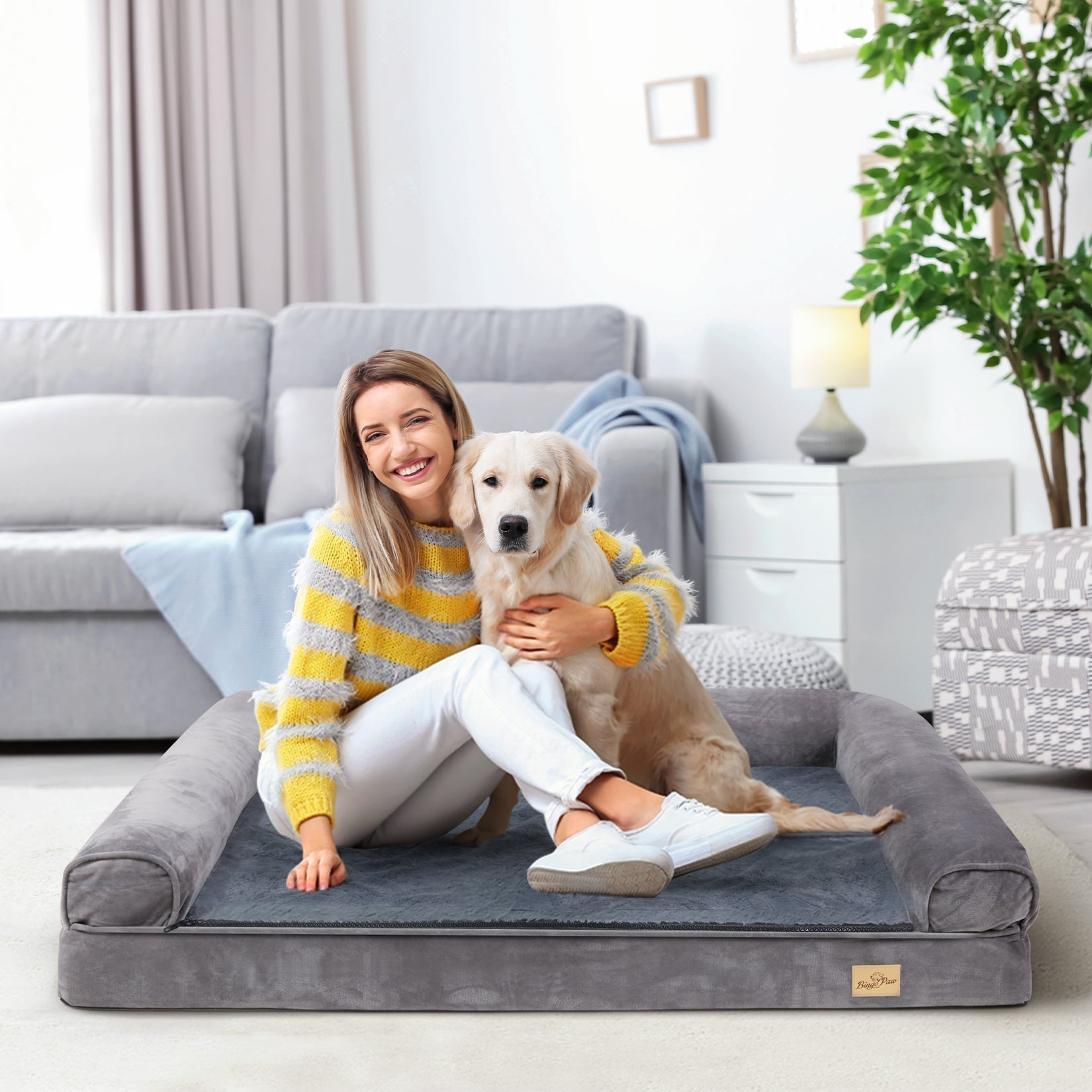 Cuscino ortopedico grande per cani - Grigio Uomo - - cani cuscino cuscino ortopedico dog bed ortopedico pets & supplies uomo - Concept Palermo