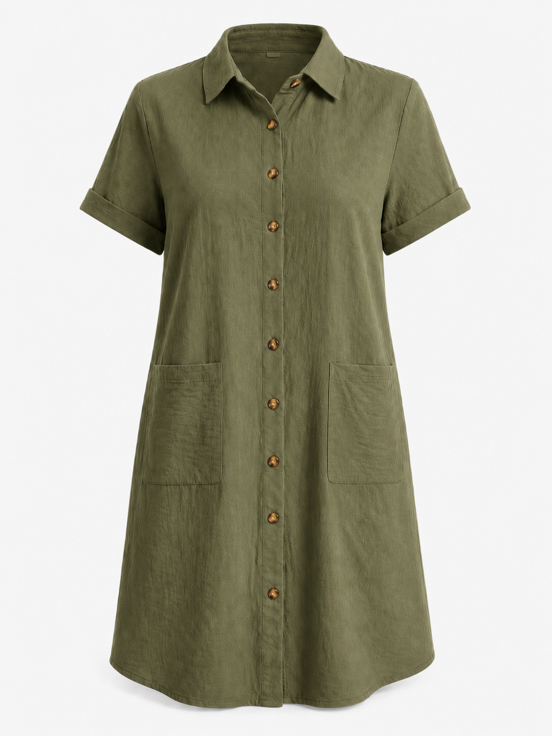 Abito Camicia Estivo da Donna – Leggero, Ideale per Spiaggia e Tempo Libero - Verde oliva - cotone donna dresses estivo leggero MEGA vestito vestito estivo - Concept Palermo