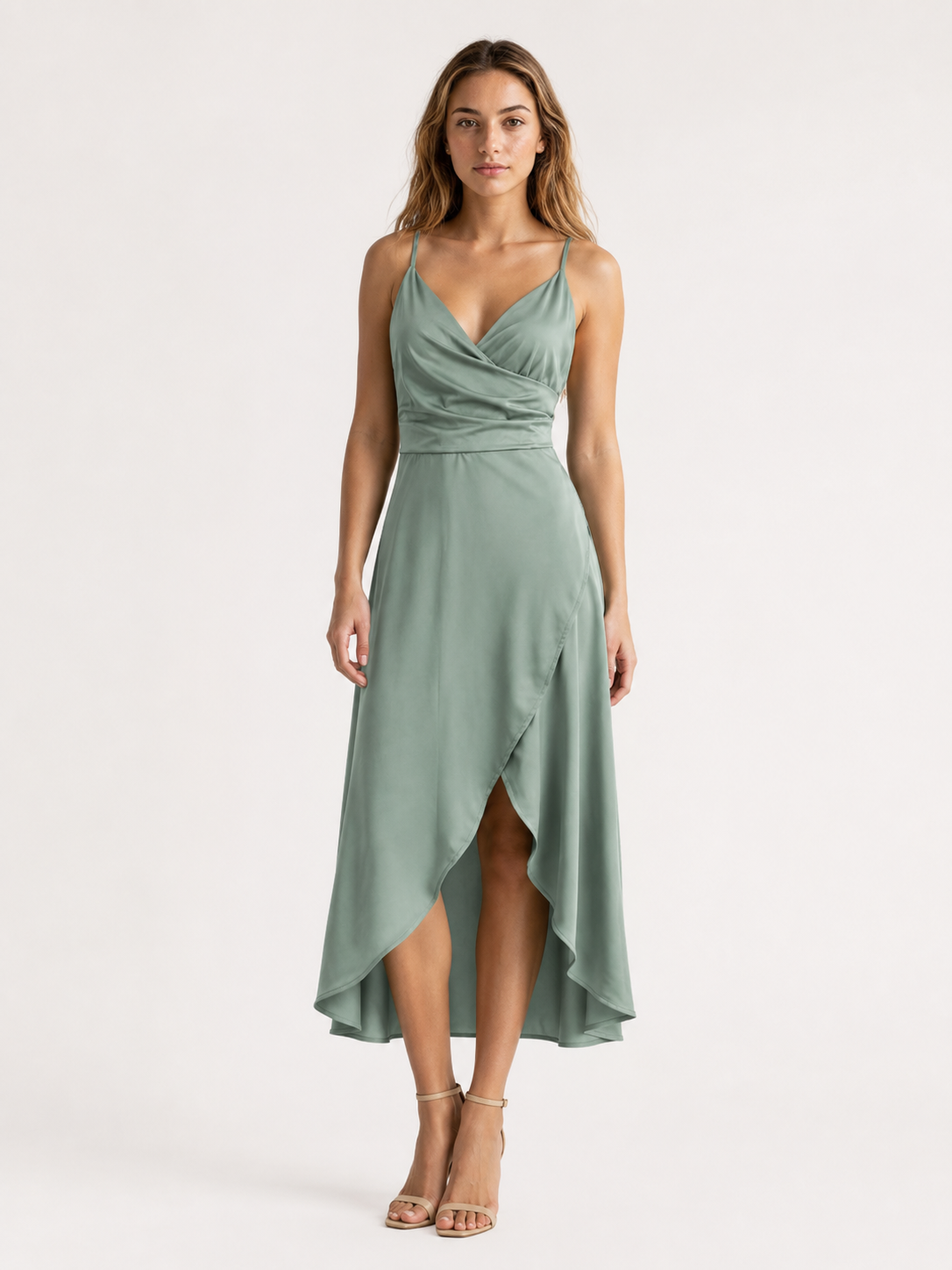 Abito Donna Drappeggiato con Spacco Laterale e Orlo Asimmetrico - - abito abito midi donna drappeggiato DRESS Dresses female dress laterale Maxi dress Maxi Dresses midi spacco - Concept Palermo
