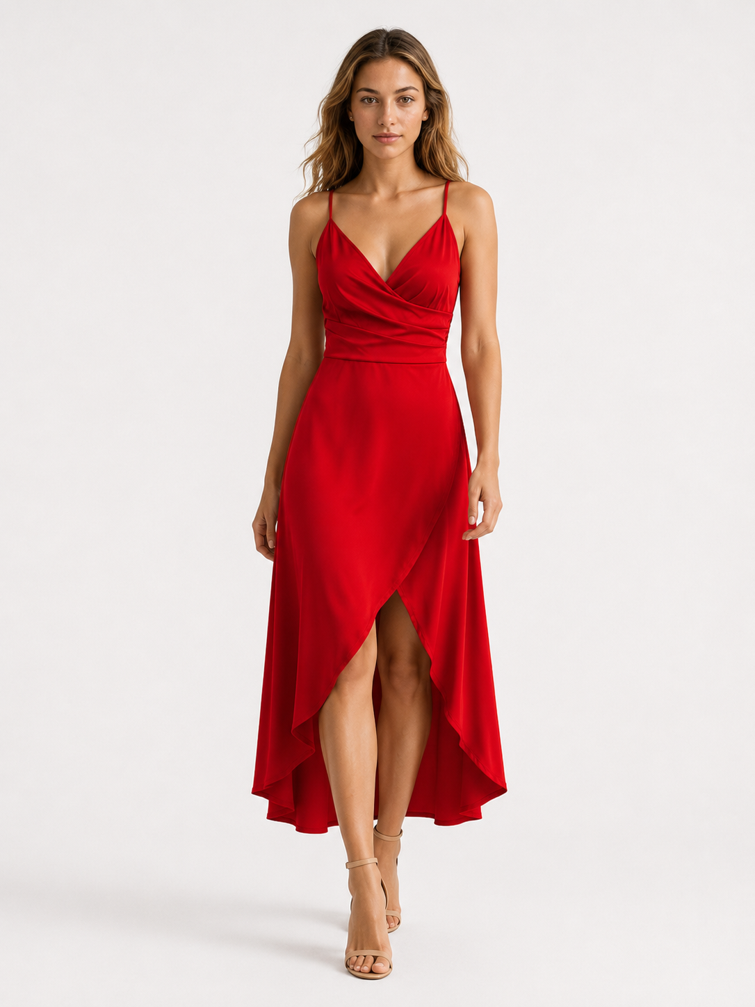 Abito Donna Drappeggiato con Spacco Laterale e Orlo Asimmetrico - - abito abito midi donna drappeggiato DRESS Dresses female dress laterale Maxi dress Maxi Dresses midi spacco - Concept Palermo