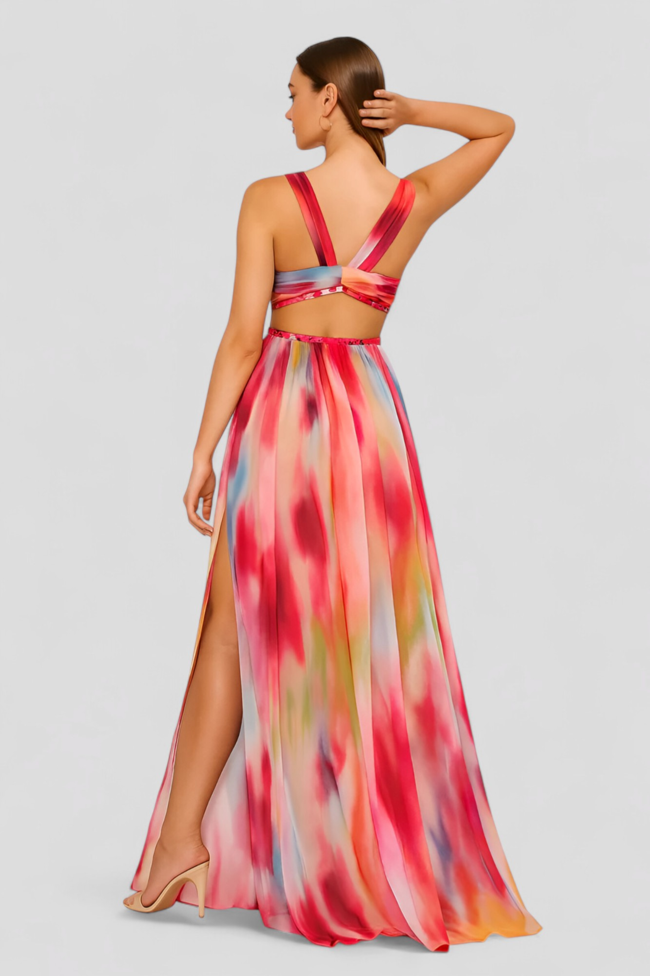Abito Donna Maxi - - abito abito donna abito elegante abito maxi chiffon leggero design unico donna dresses moda femminile occasioni estive senza maniche stacca la figura stile estivo vestibilità slim vestito da spiaggia vestito fluido - Concept Palermo