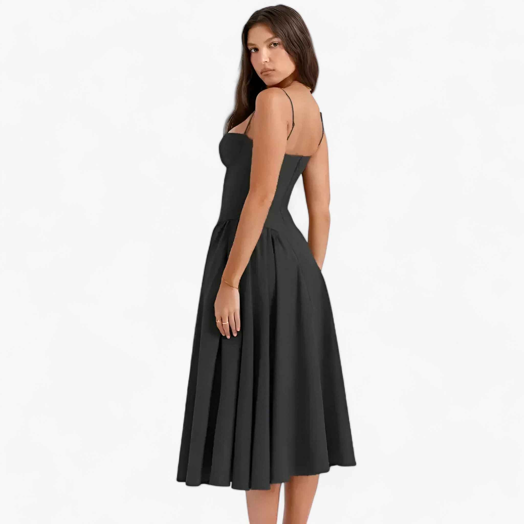 Abito Donna Midi Senza Maniche - - abiti da donna abito abito corsetto abito donna abito formale abito informale abito lunghezza midi abito midi elegante abito per occasioni abito senza maniche donna look sofisticato maniche midi vestito elegante donna vestito versatile - Concept Palermo