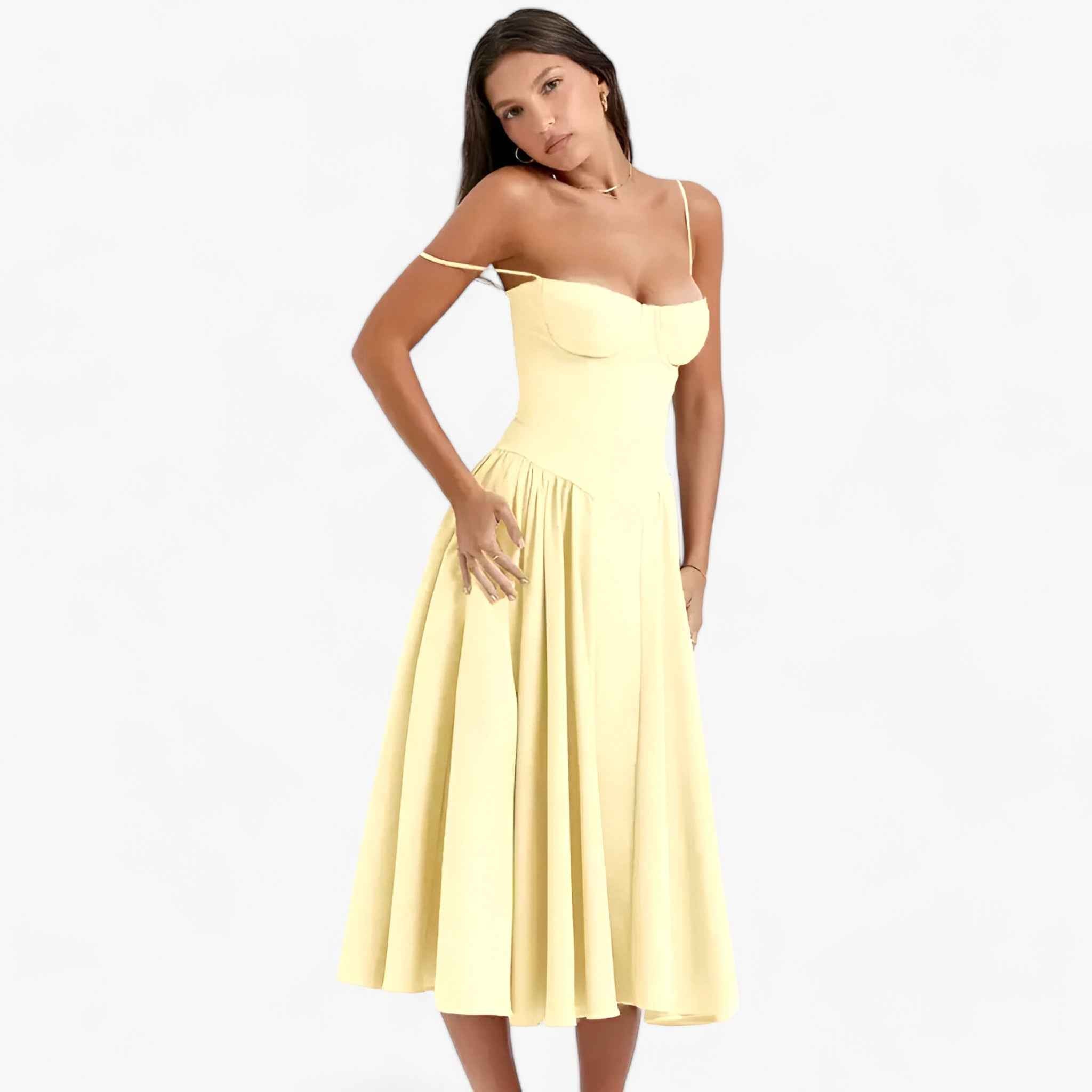 Abito Donna Midi Senza Maniche - - abiti da donna abito abito corsetto abito donna abito formale abito informale abito lunghezza midi abito midi elegante abito per occasioni abito senza maniche donna look sofisticato maniche midi vestito elegante donna vestito versatile - Concept Palermo