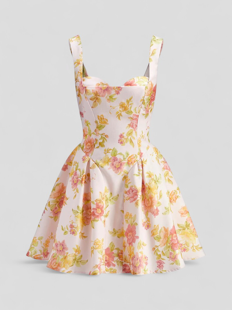 Abito Donna Senza Maniche Floreale Poliestere - Floreale - abito abito collo a cuore abito corto abito donna abito estivo abito floreale abito regolare abito senza maniche donna dresses floreale maniche moda estiva poliestere stampa floreale vestito leggero vestito per occasioni speciali - Concept Palermo