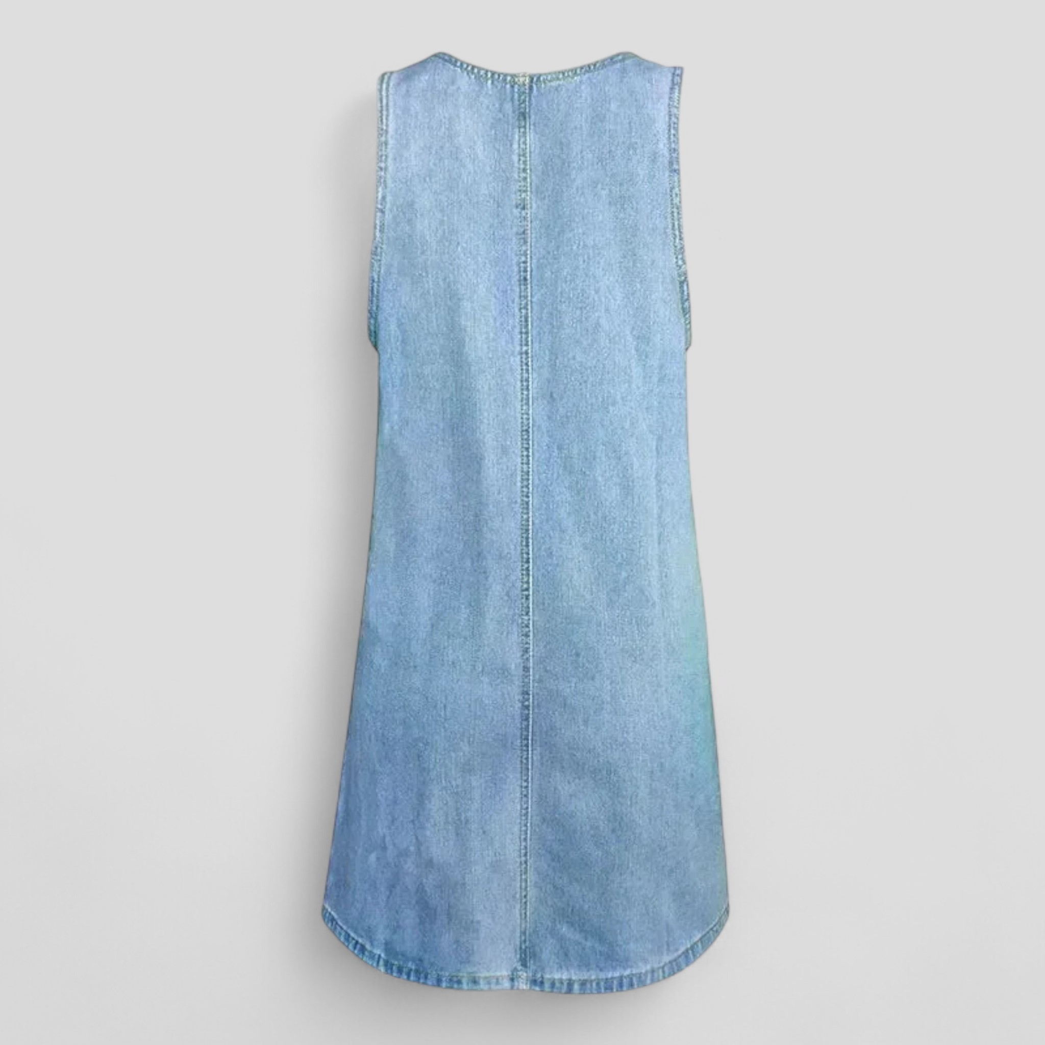 Abito Estivo Donna in Denim Leggero - - abito abito estivo abito leggero abito senza maniche denim donna dresses estivo fashion estivo leggero moda femminile tacche pratiche vestito versatile - Concept Palermo