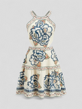 Vestido de verano sin espalda floral para mujer