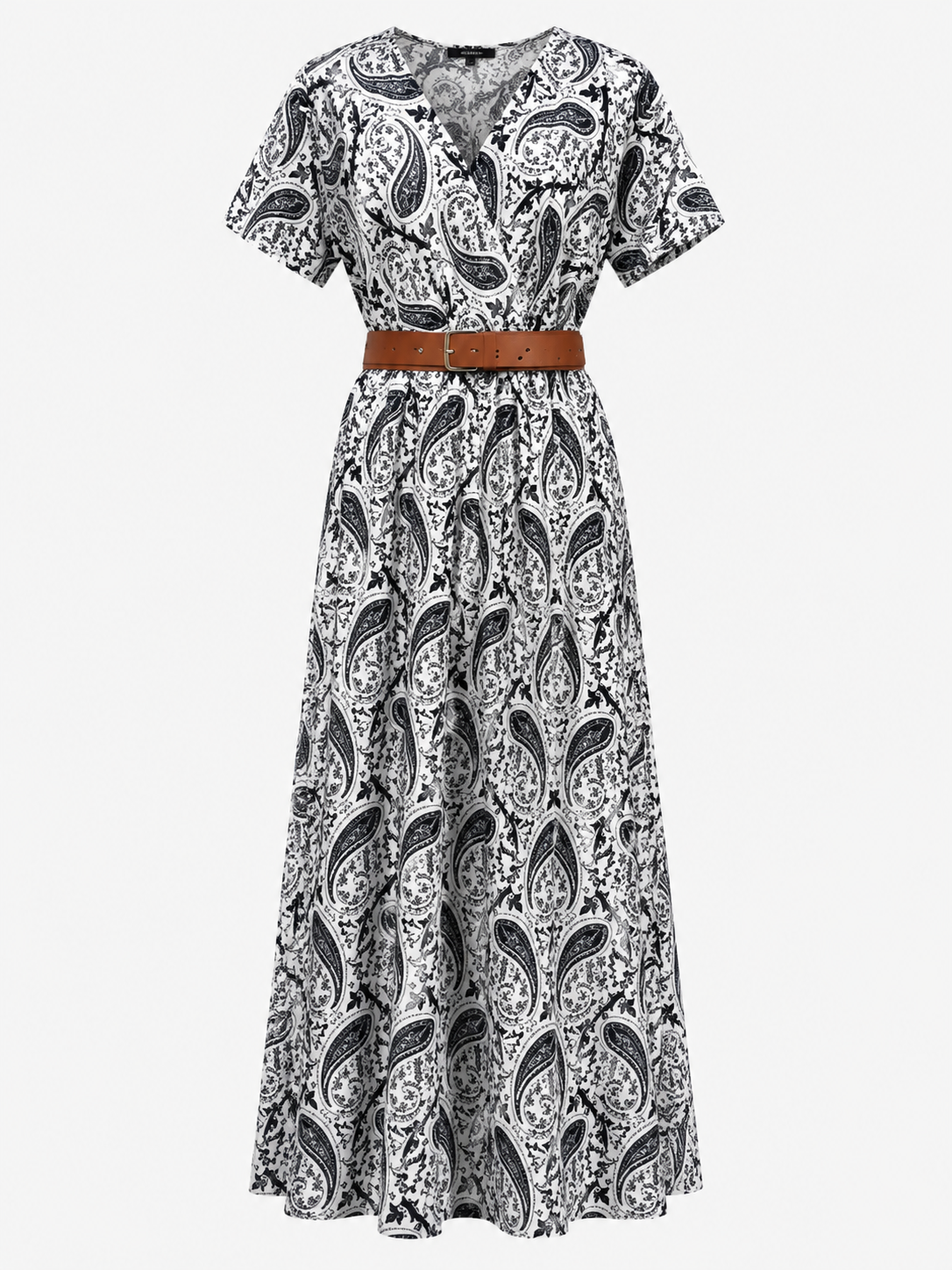 Vestito Lungo Donna Estivo Floreale Elegante con Cintura - Stile Bohémien - Grigio - abito abito con cintura elastica abito estivo abito fluido femminile abito ideale per eventi estivi abito leggero e traspirante abito lungo estivo dress comfortevole dresses estivo fashion estate 2023 femminile stile bohémien estivo vestito bohémien vestito senza maniche - Concept Palermo