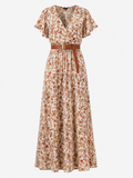 Lang Blomstret Sommerkjole til Kvinder Elegant med Bælte - Boho-stil