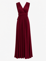 Robe longue pour femme en polyester avec dos croisé