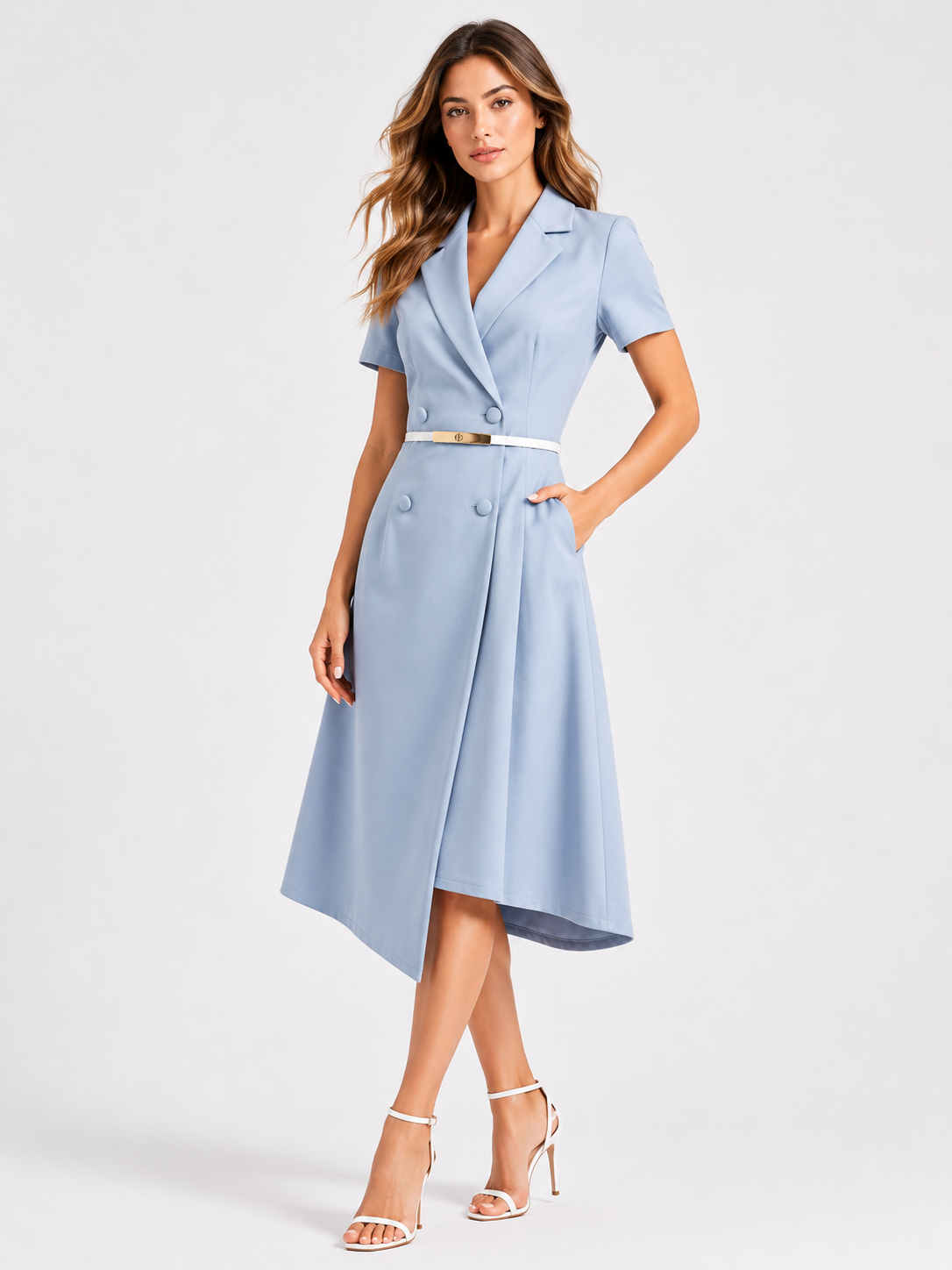 Abito Midi Elegante Donna con Cintura, Vestito Casual Estivo per Feste e Cerimonie - - abbigliamento di alta qualità abito abito artigianale abito elegante abito midi abito unico cintura donna dresses fashion primavera estate midi moda femminile rochie midi stile raffinato vestito con cintura vestito da cerimonia - Concept Palermo