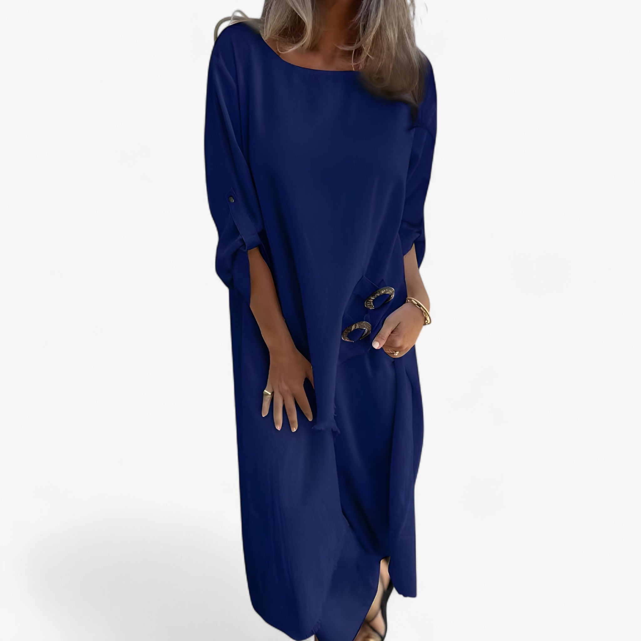 Completo Donna in Cotone e Lino Elegante - Abito e Pantaloni Estivi Traspiranti - Blu - abbigliamento estivo abbigliamento versatile abito abito e pantaloni abito pantaloni cotone donna lino moda primavera estate outfit elegante outfit sets pantaloni pantaloni comodi set in cotone e lino taglio irregolare tessuto traspirante vestibilità ampia - Concept Palermo