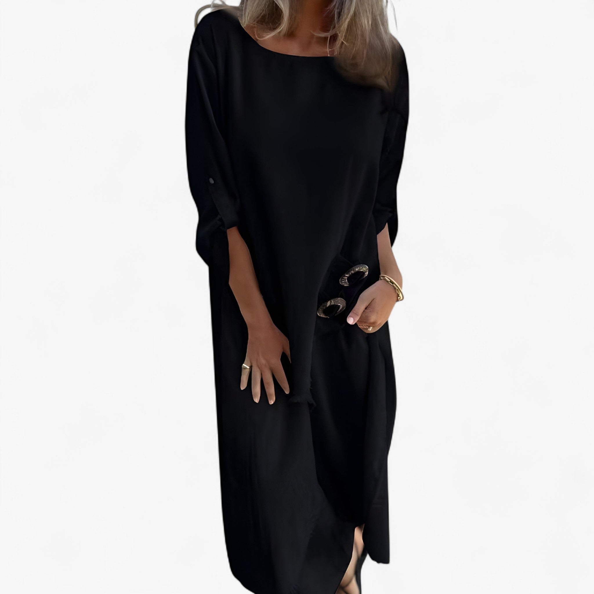 Completo Donna in Cotone e Lino Elegante - Abito e Pantaloni Estivi Traspiranti - Nero - abbigliamento estivo abbigliamento versatile abito abito e pantaloni abito pantaloni cotone donna lino moda primavera estate outfit elegante outfit sets pantaloni pantaloni comodi set in cotone e lino taglio irregolare tessuto traspirante vestibilità ampia - Concept Palermo