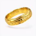 Anillo de oro 14K con flor tallada