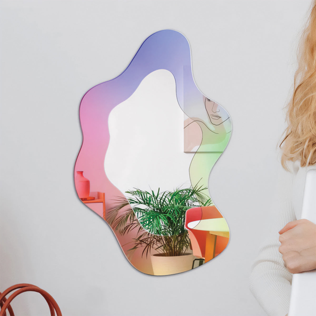 Specchio Astrale a Forma di Ondulazione Design Curvo alla Moda per Arredamento - - alla arredamento astrale Bathroom curvo Decor design forma home & garden Mirrors moda - Concept Palermo