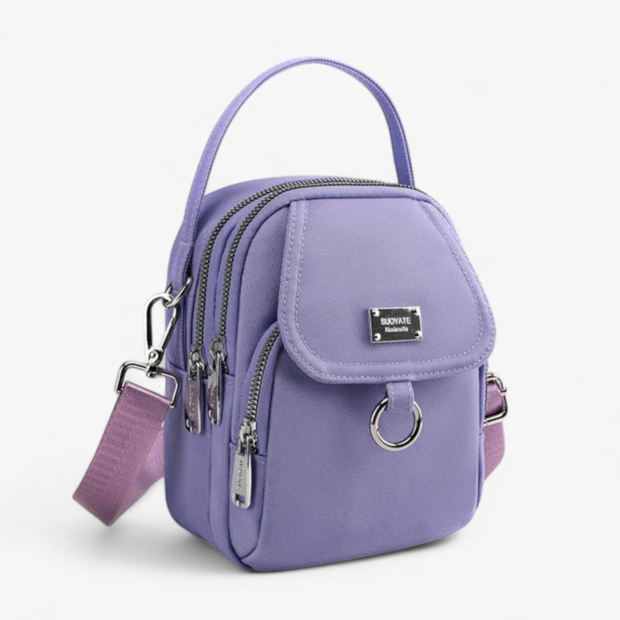Borsa a Tracolla Piccola Nera in Ecopelle da Donna Elegante e Versatile - Porpora - Bags Crossbody Bags handbags piccola piccola tracolla Shoulder & Crossbody Bags tracolla - Concept Palermo