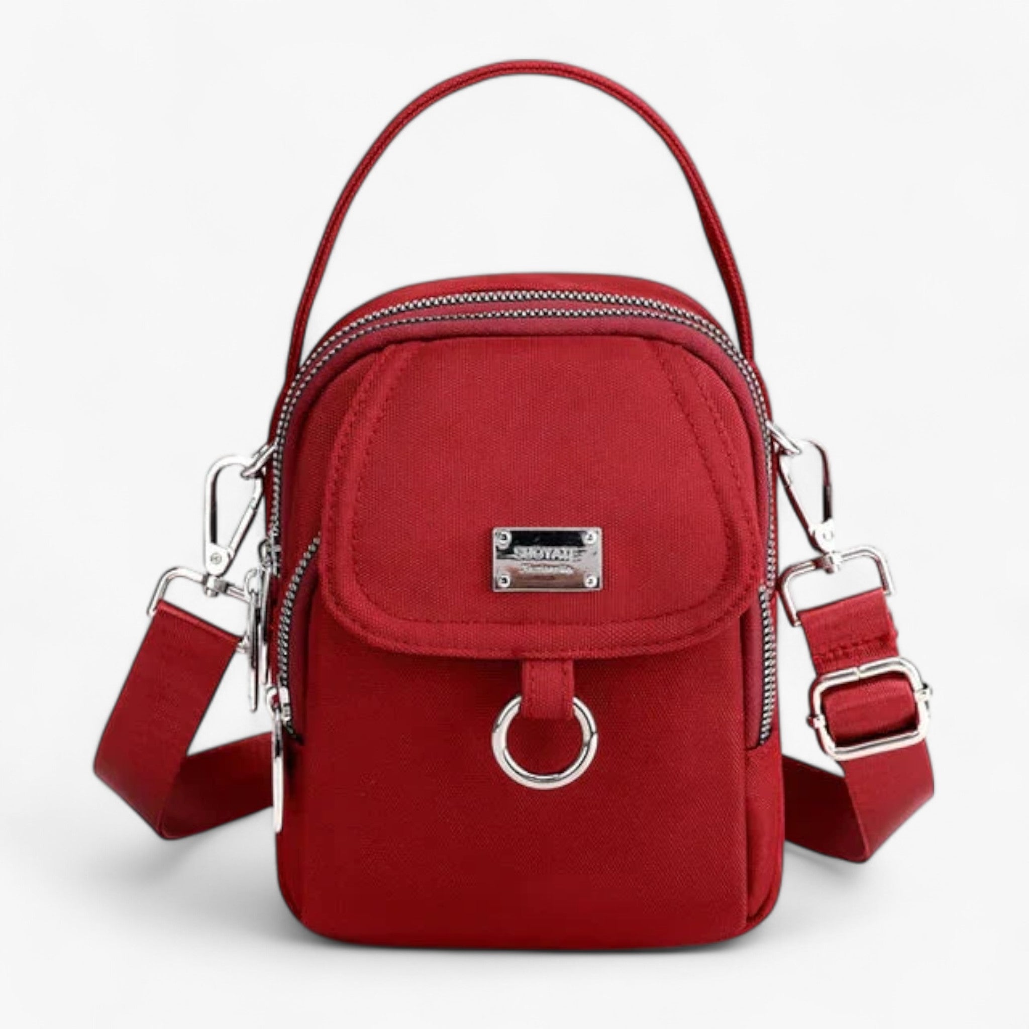 Borsa a Tracolla Piccola Nera in Ecopelle da Donna Elegante e Versatile - Rosso - Bags Crossbody Bags handbags piccola piccola tracolla Shoulder & Crossbody Bags tracolla - Concept Palermo