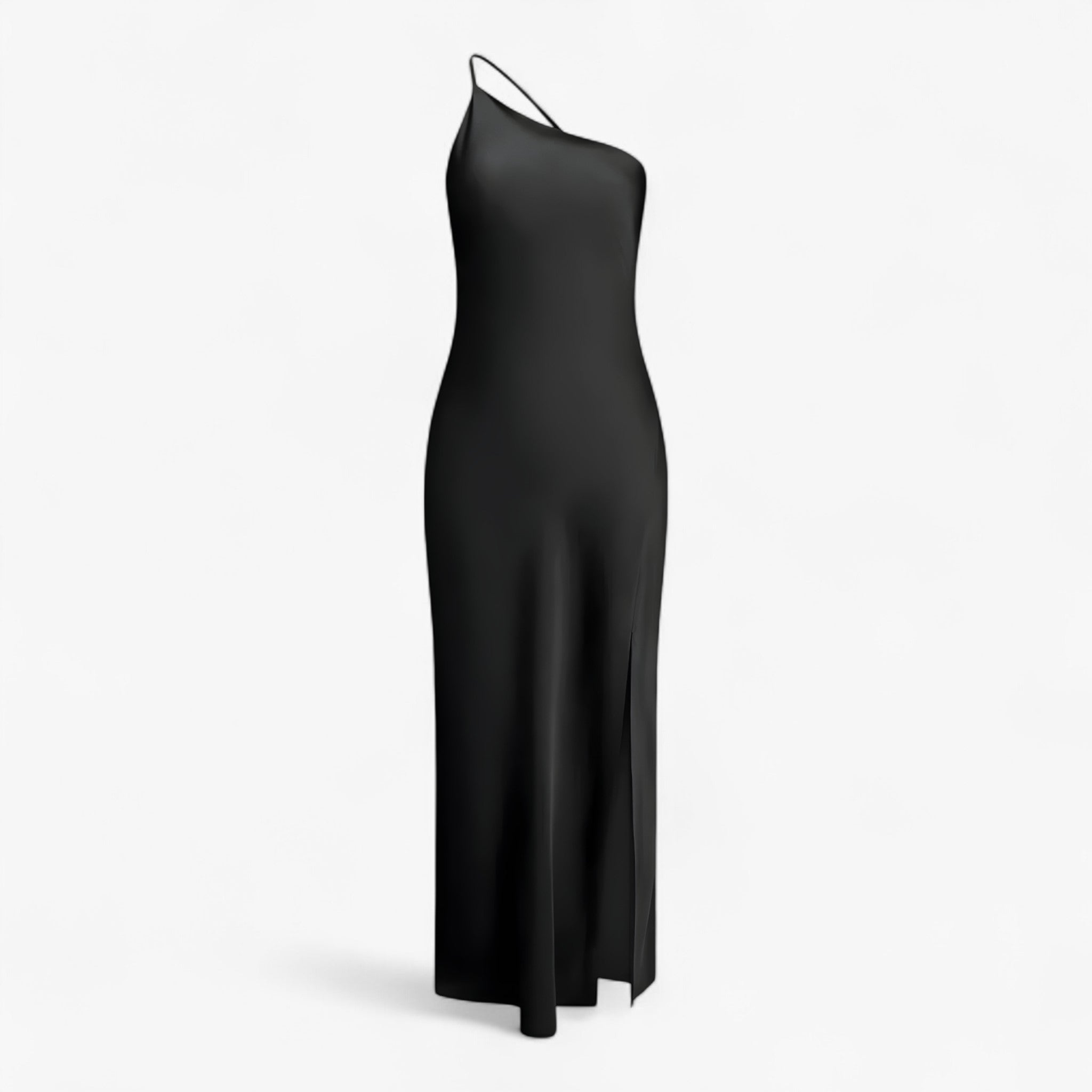 Abito Lungo Moonlight Donna in Raso Satinato Elegante - Vari Colori e Taglie - Nero - abito abito satin donna dresses moonlight satin - Concept Palermo