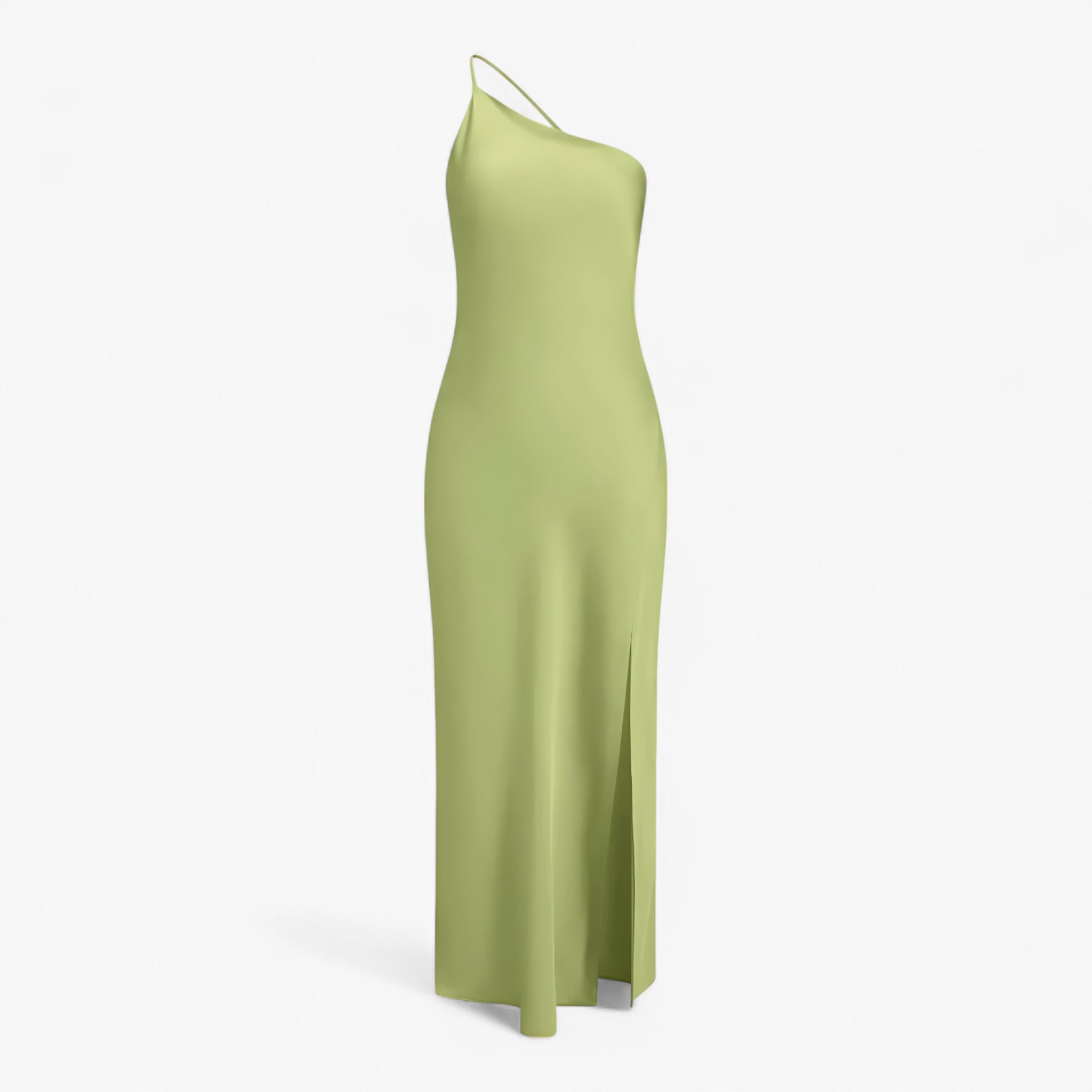 Abito Lungo Moonlight Donna in Raso Satinato Elegante - Vari Colori e Taglie - Verde - abito abito satin donna dresses moonlight satin - Concept Palermo