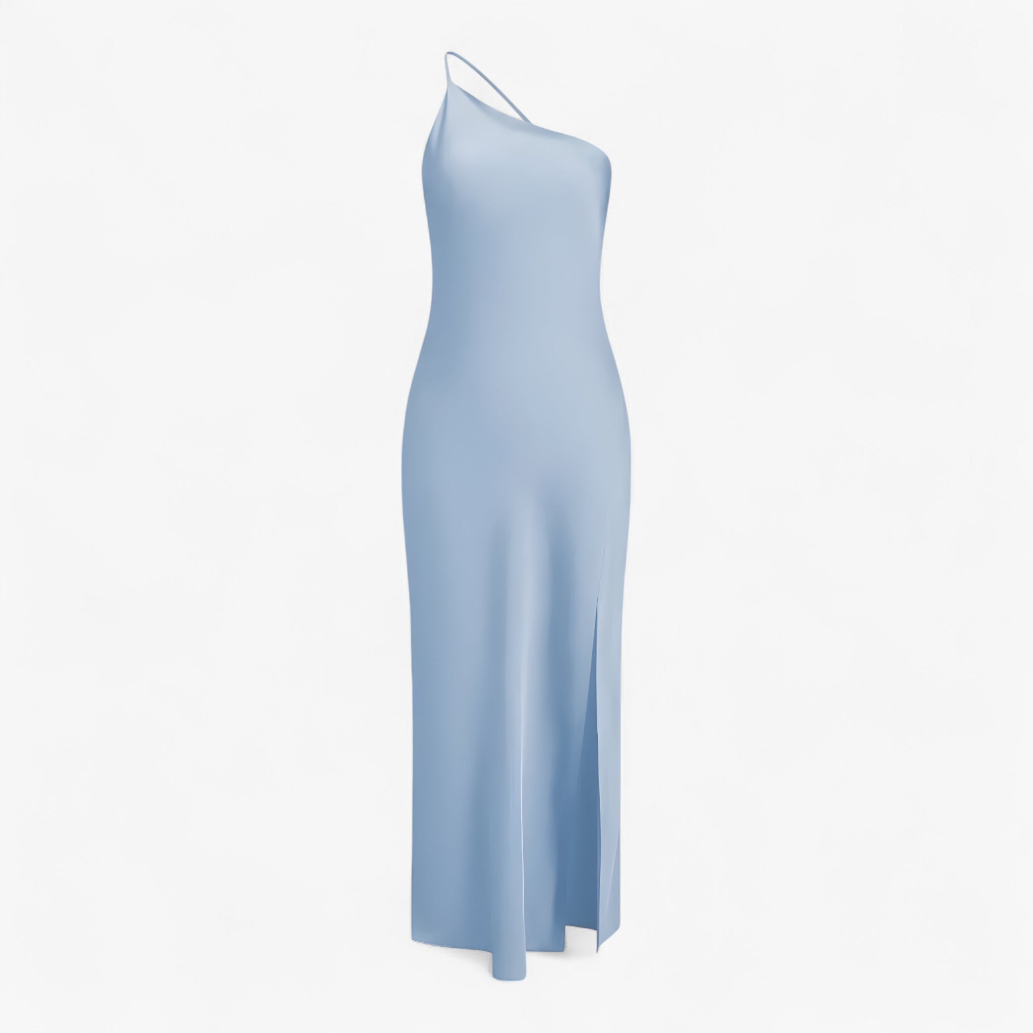 Abito Lungo Moonlight Donna in Raso Satinato Elegante - Vari Colori e Taglie - Blu - abito abito satin donna dresses moonlight satin - Concept Palermo