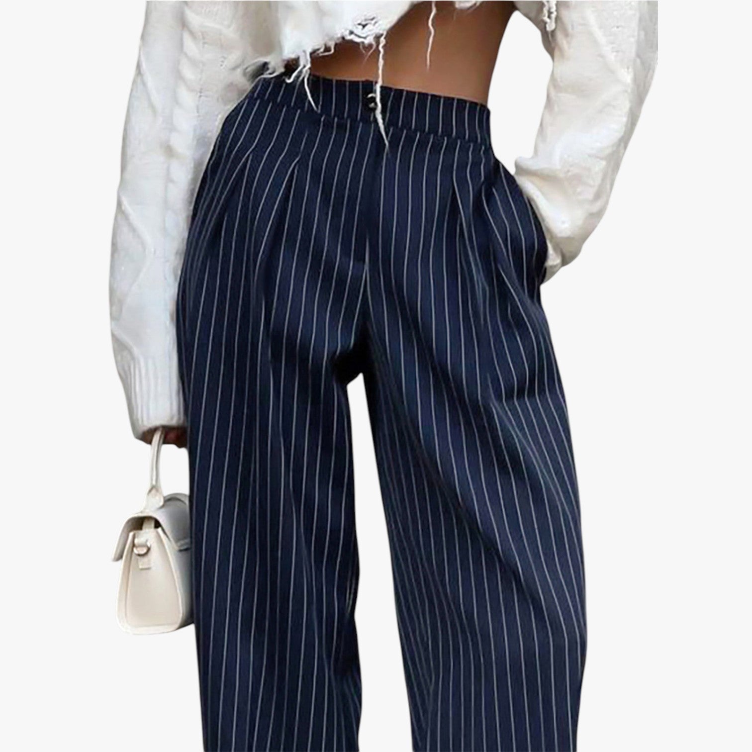 Pantaloni a gamba larga con pieghe e righe - - clothing gamba larga long pants pantaloni pantaloni gamba pants pants for women pieghe regular regular fit righe women women pants woven fabric - Concept Palermo