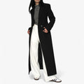 Trench largo elegante para mujer beige con cinturón - Prenda clásica atemporal