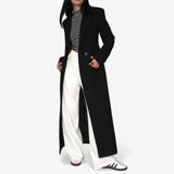 Lange beige trenchcoat voor dames met riem - tijdloze klassieke bovenkleding