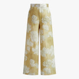 Rechte broek met romantische bloemenprint