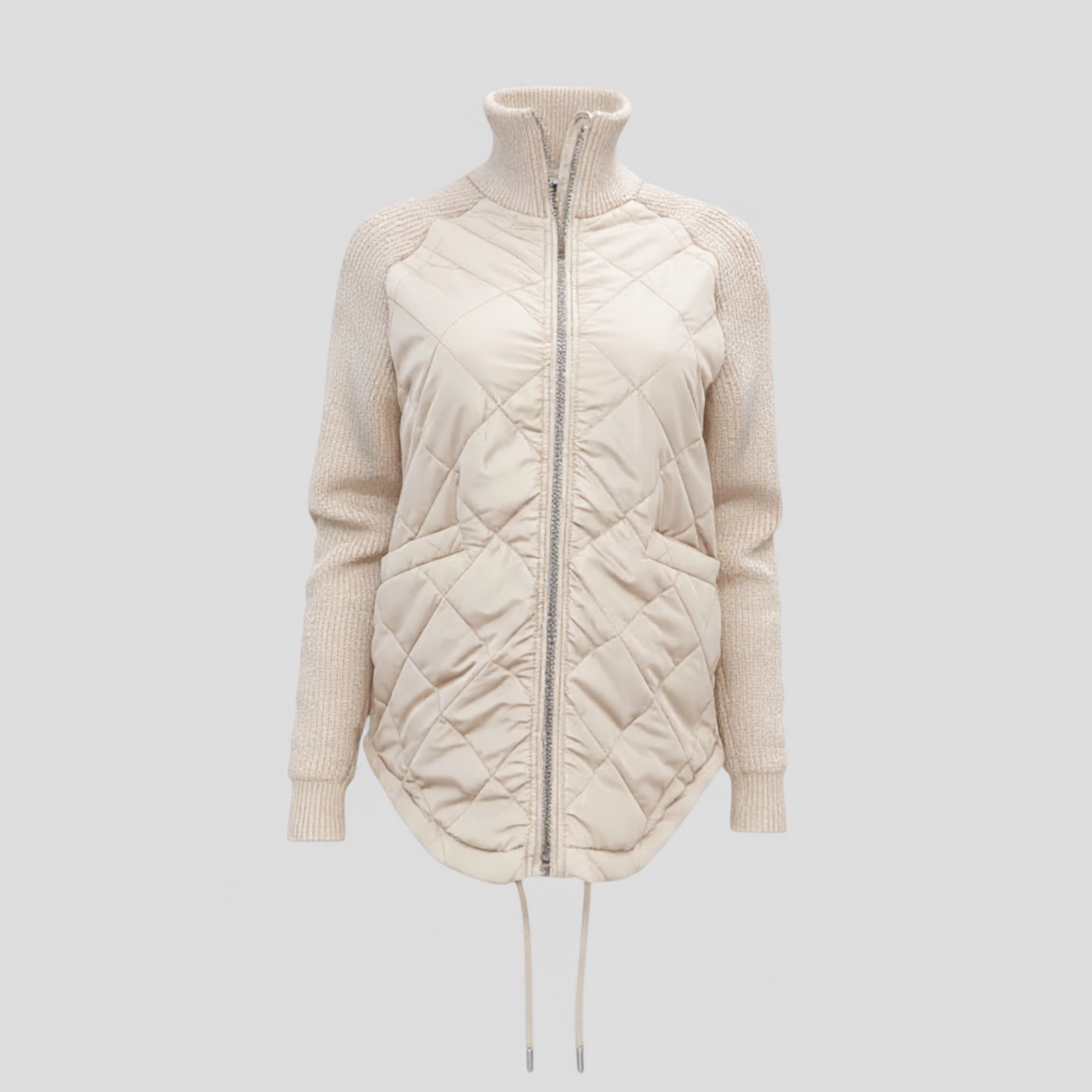 Giacca Piumino Leggera da Donna - Beige - abbigliamento donna donna giacca giacca comoda giacca elegante giacca estiva donna giacca leggera giacca multifunzionale giacca patchwork giacca piumino giacche da donna leggera outerwear femminile piumino piumino donna - Concept Palermo