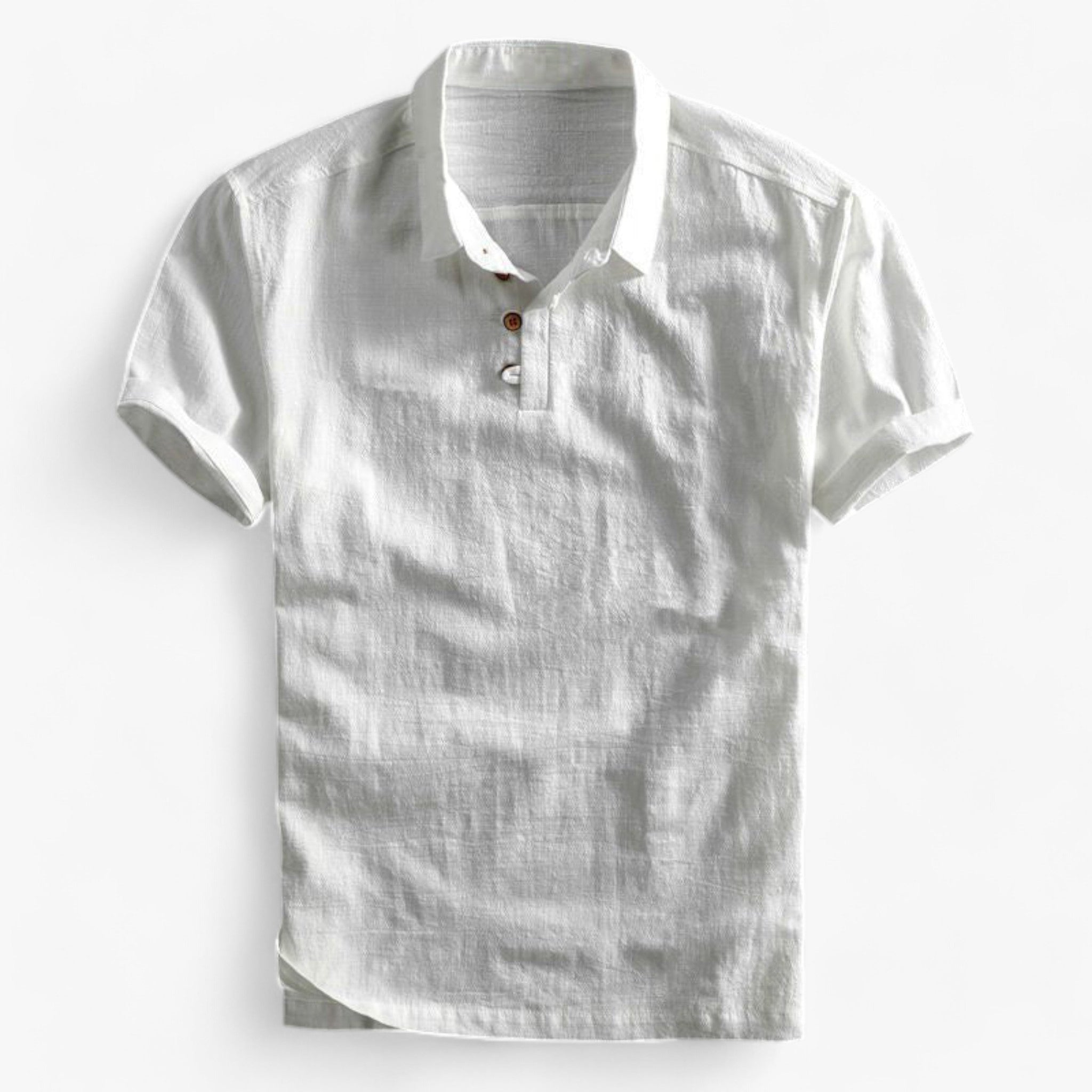 Polo da Uomo in Lino Traspirante - Vestibilità Regolare per Estate - Bianco - lino men's top clothes polo polo lino uomini uomo - Concept Palermo