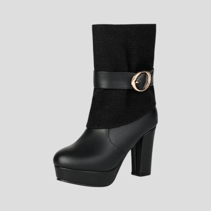 Stivaletti con Tacco Alto, Maglia Cablé e Dettaglio a Catena Donna - Nero - BOOTS Boots & Shoes cablé catena dettaglio donna maglia shoes shoes for women shoes woman Shoes women stivaletti stivaletti tacco - Concept Palermo