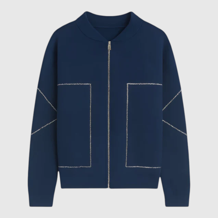 Giacca da Donna con Cerniera – Leggera e di Stile - Blu - cerniera donna giacca giacca autunnale donna giacca casual donna giacca donna giacca donna con cerniera giacca elegante donna giacca leggera donna giacca pratica con zip giacche da donna leggera stile - Concept Palermo