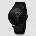 Orologio da Uomo Nero Blu - Orologio da Polso al Quarzo di Lusso Impermeabile