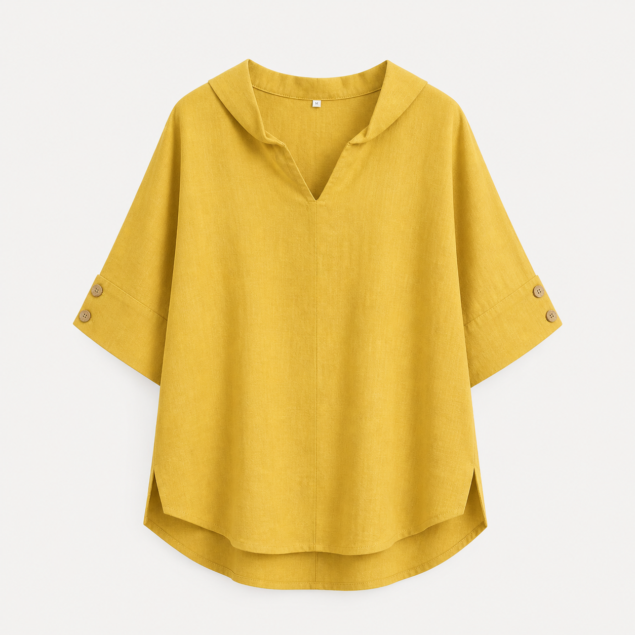 Blusa Donna Elegante in Poliestere con Colletto Classico - Vari Colori e Taglie - Giallo - abbigliamento casual blusa blusa ampia blusa donna blusa donna estiva blusa in lino cotone donna leggera lino maglia traspirante moda donna outfit versatile style chic tessuto naturale top leggero women's top clothes - Concept Palermo
