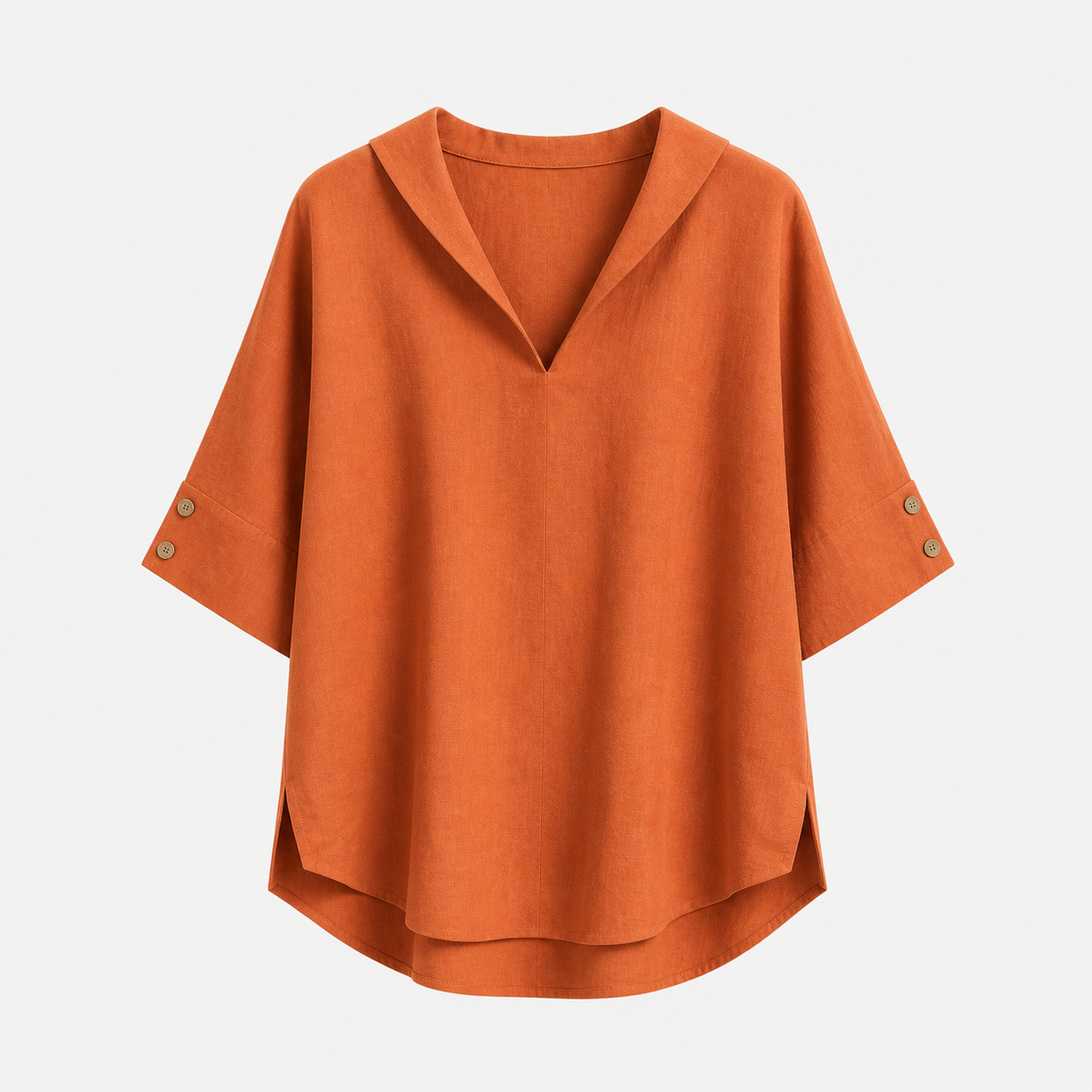 Blusa Donna Elegante in Poliestere con Colletto Classico - Vari Colori e Taglie - Arancione - abbigliamento casual blusa blusa ampia blusa donna blusa donna estiva blusa in lino cotone donna leggera lino maglia traspirante moda donna outfit versatile style chic tessuto naturale top leggero women's top clothes - Concept Palermo