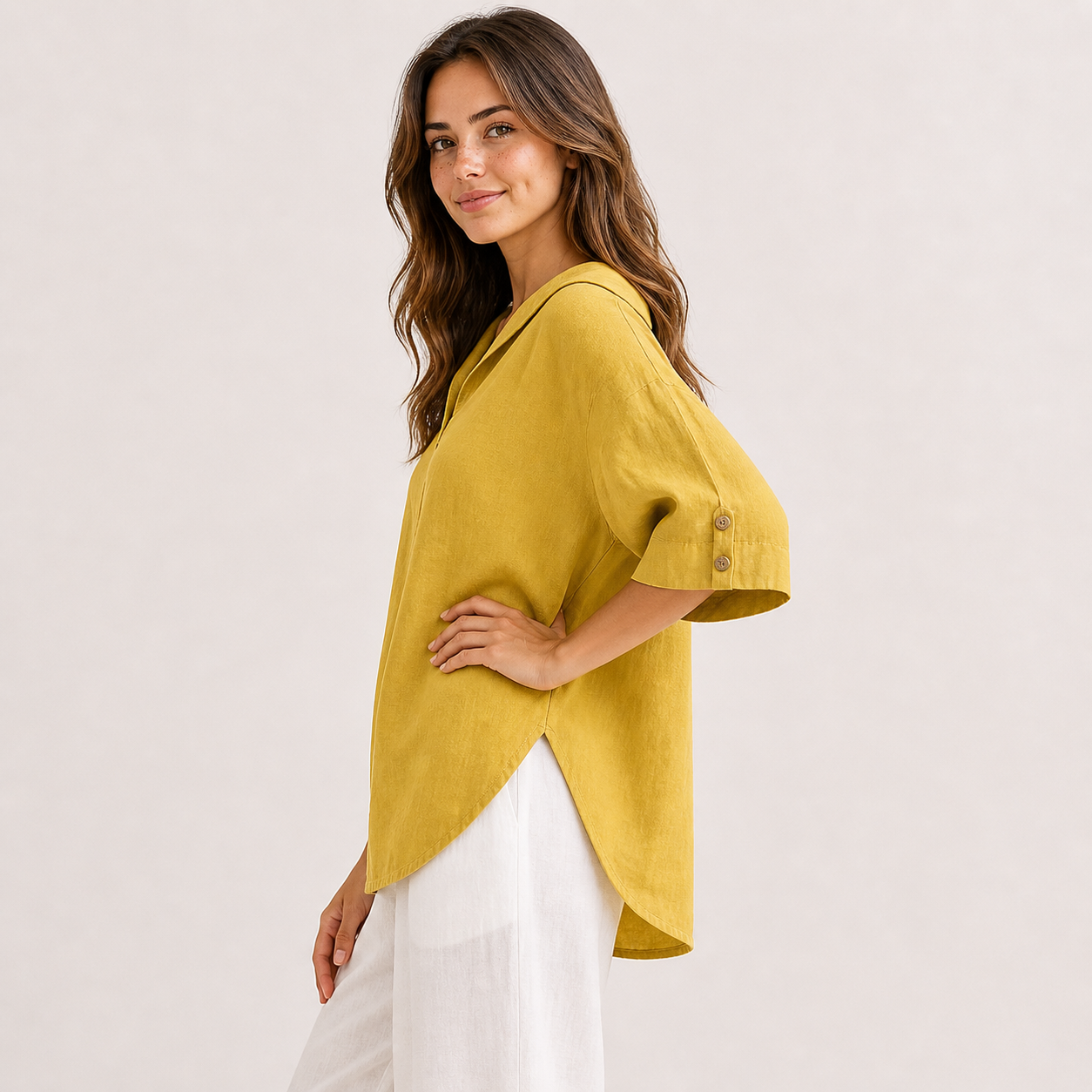 Blusa Donna Elegante in Poliestere con Colletto Classico - Vari Colori e Taglie - - abbigliamento casual blusa blusa ampia blusa donna blusa donna estiva blusa in lino cotone donna leggera lino maglia traspirante moda donna outfit versatile style chic tessuto naturale top leggero women's top clothes - Concept Palermo