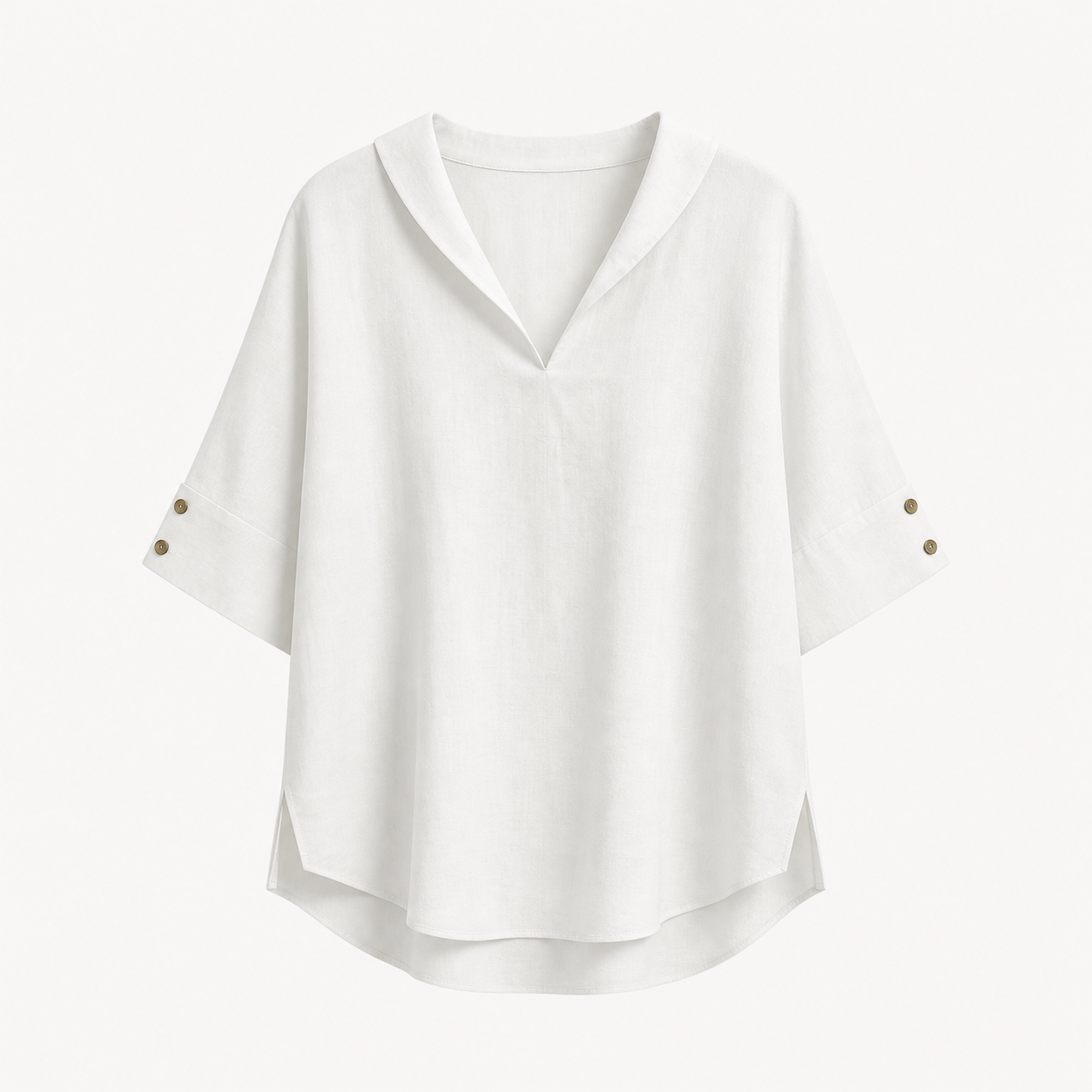 Blusa Donna Elegante in Poliestere con Colletto Classico - Vari Colori e Taglie - Bianco - abbigliamento casual blusa blusa ampia blusa donna blusa donna estiva blusa in lino cotone donna leggera lino maglia traspirante moda donna outfit versatile style chic tessuto naturale top leggero women's top clothes - Concept Palermo