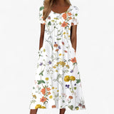 Lange boho bloemenjurk voor dames met geïntegreerde strandhoes voor strand en zee