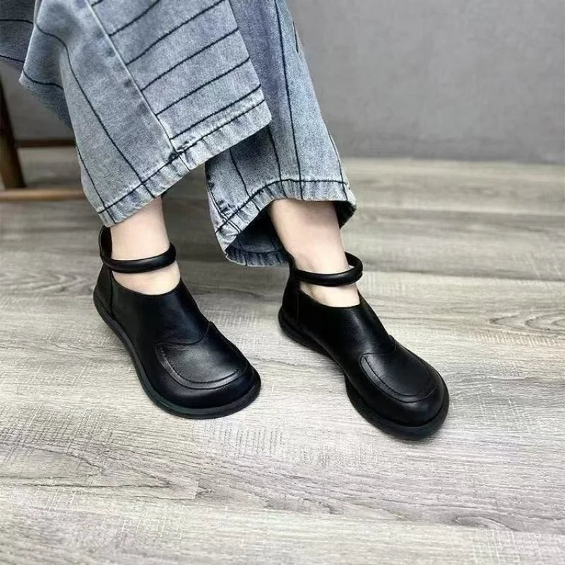 Stivaletti Neri Donna Casual Punta Rotonda