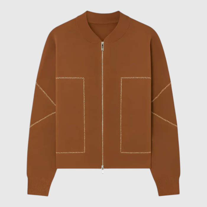 Giacca da Donna con Cerniera – Leggera e di Stile - Marrone - cerniera donna giacca giacca autunnale donna giacca casual donna giacca donna giacca donna con cerniera giacca elegante donna giacca leggera donna giacca pratica con zip giacche da donna leggera stile - Concept Palermo