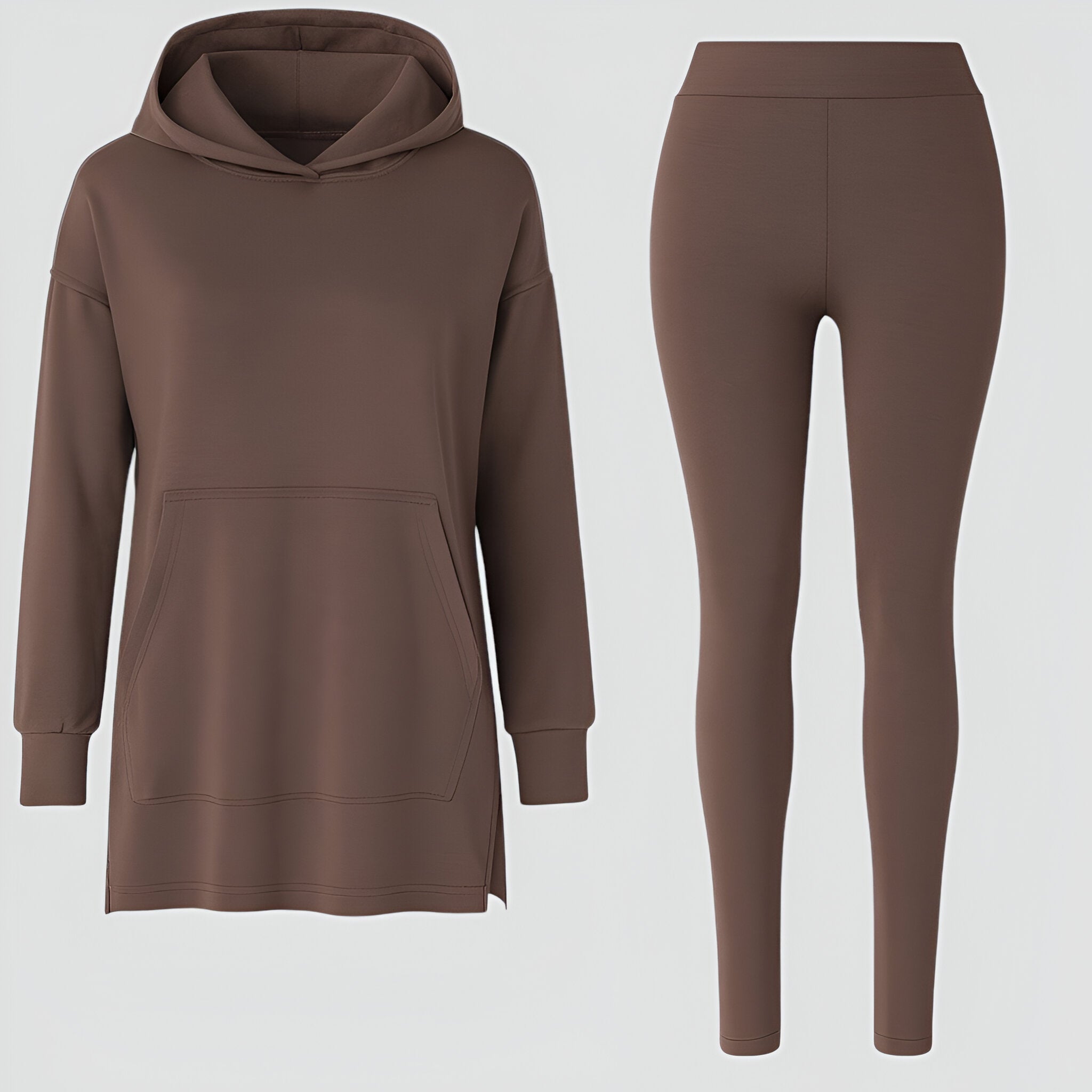 Set felpa e leggings - Comfort e Stile Senza Sforzo - Caffè - comfort felpa felpa leggings leggings Moda Senza Sforzo Outfit Casual Chic Outfit Relaxato Set Comfort Quotidiano Set Felpa con Leggings a Mezza Lunghezza Set Felpa Elegante sforzo stile women's sweater - Concept Palermo