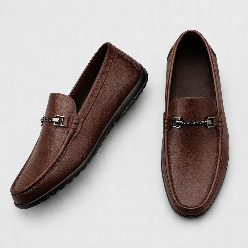 Mocassini da uomo in pelle con motivo a serpente in marrone scuro - Marrone - mocassini mocassini uomo motivo Occasion:Formal pelle scuro serpente shoes Shoes men uomo - Concept Palermo