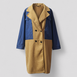 Lange damesjas met dubbele knoopsluiting van polyester