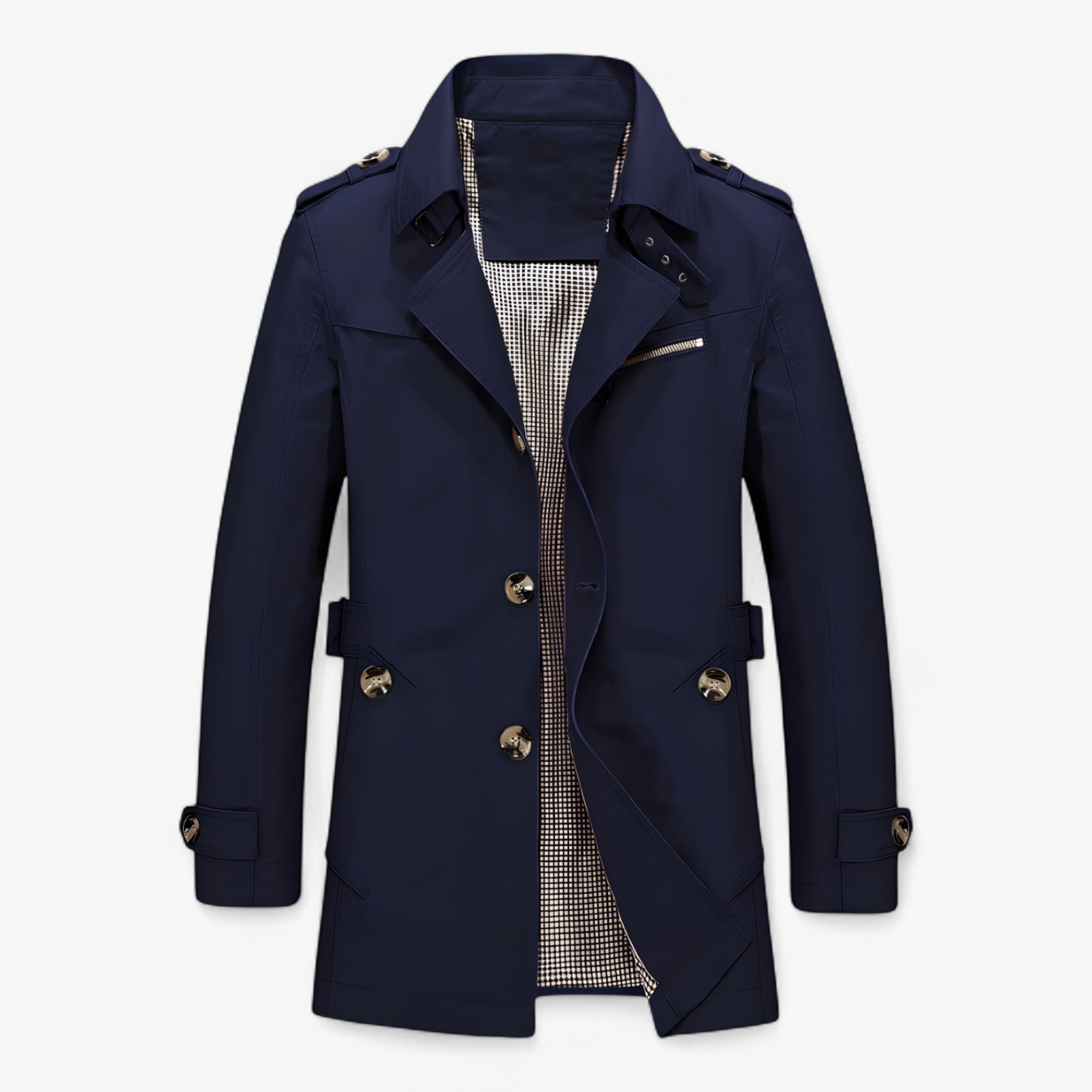 Cappotto Uomo Elegante in Cotone e Pelle, Caldo, Vari Colori e Taglie - Blu - cappotto cappotto cotone coats cotone jacket for men Jackets & Coats men's coats & jackets pelle uomo - Concept Palermo