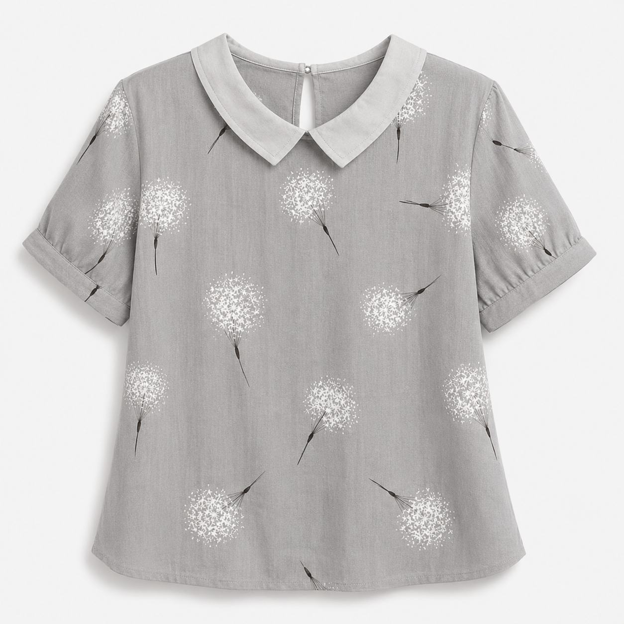 Camicia Floreale Elegante da Donna in Poliestere – Motivo Stampato - Grigio - camicia camicia stampata stampata women's top clothes - Concept Palermo
